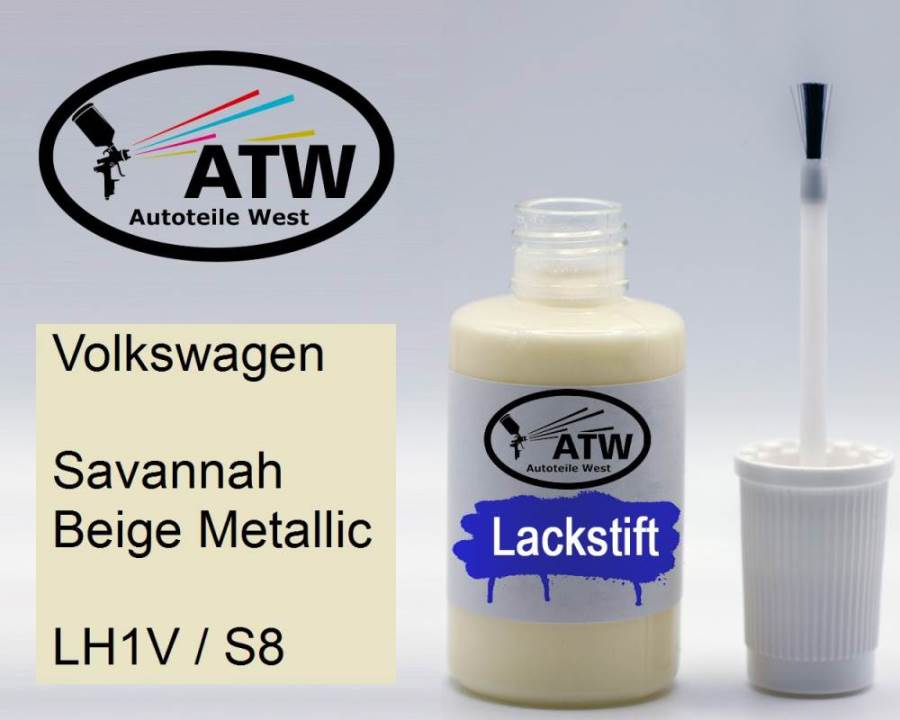 Volkswagen, Savannah Beige Metallic, LH1V / S8: 20ml Lackstift, von ATW Autoteile West.